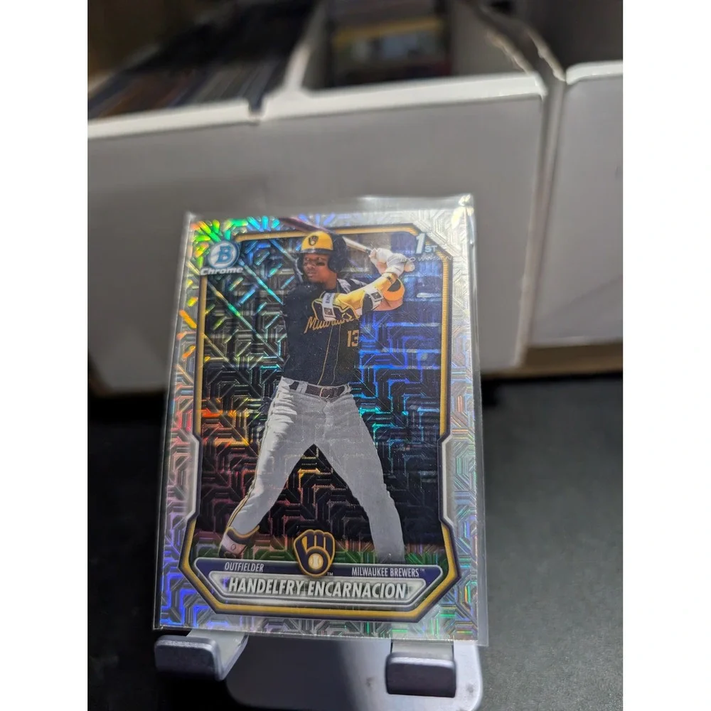 2024 Bowman Chrome Handelfry Encarnacion 1st Bowman Mojo Refractor BCP-47 Card